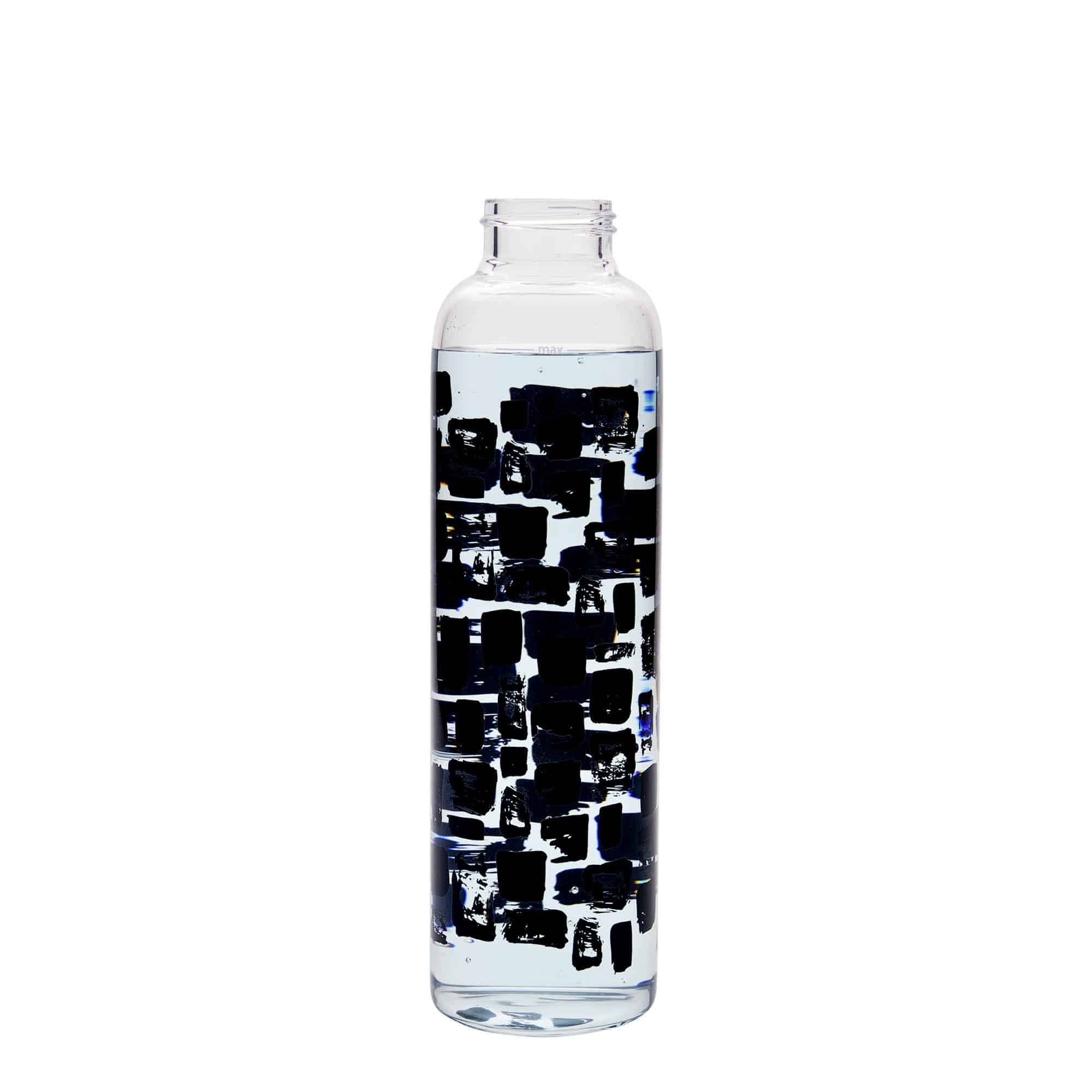 500 ml drikkeflaske 'Perseus', motiv: Sorte firkanter, åbning: Skruelåg