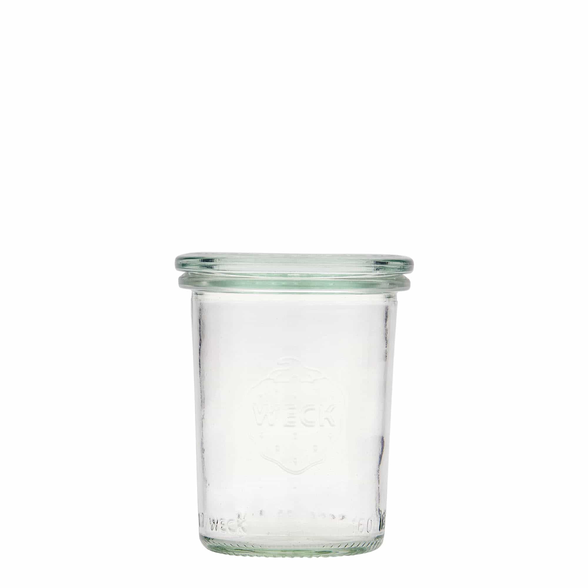 160 ml cylindrisk WECK-sylteglas, åbning: Rund kant