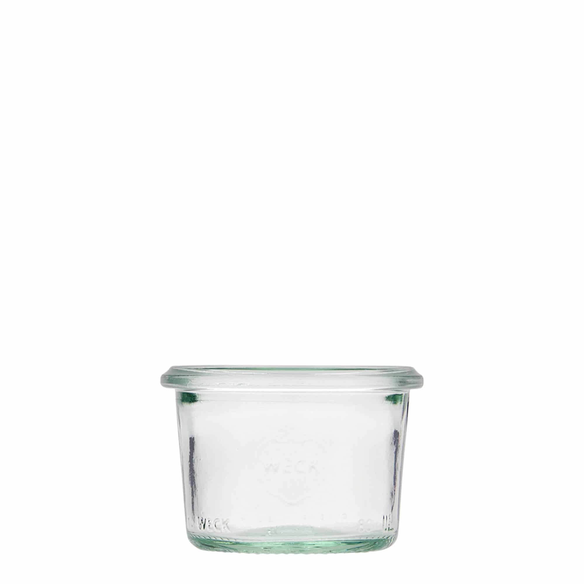 80 ml cylindrisk WECK-sylteglas, åbning: Rund kant