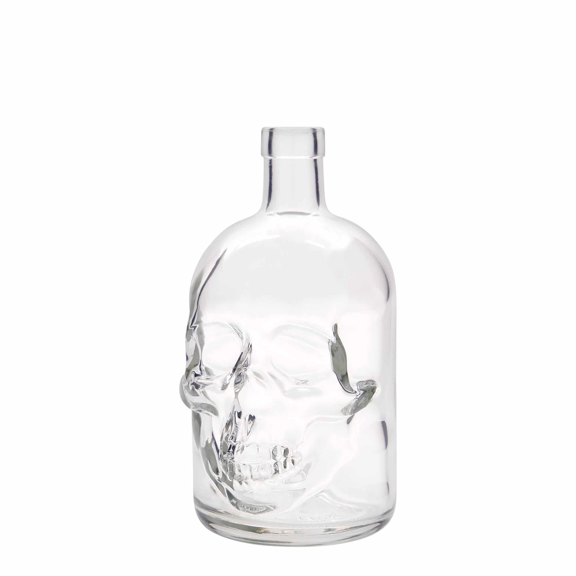 700 ml glasflaske 'Dødningehoved', åbning: Kork