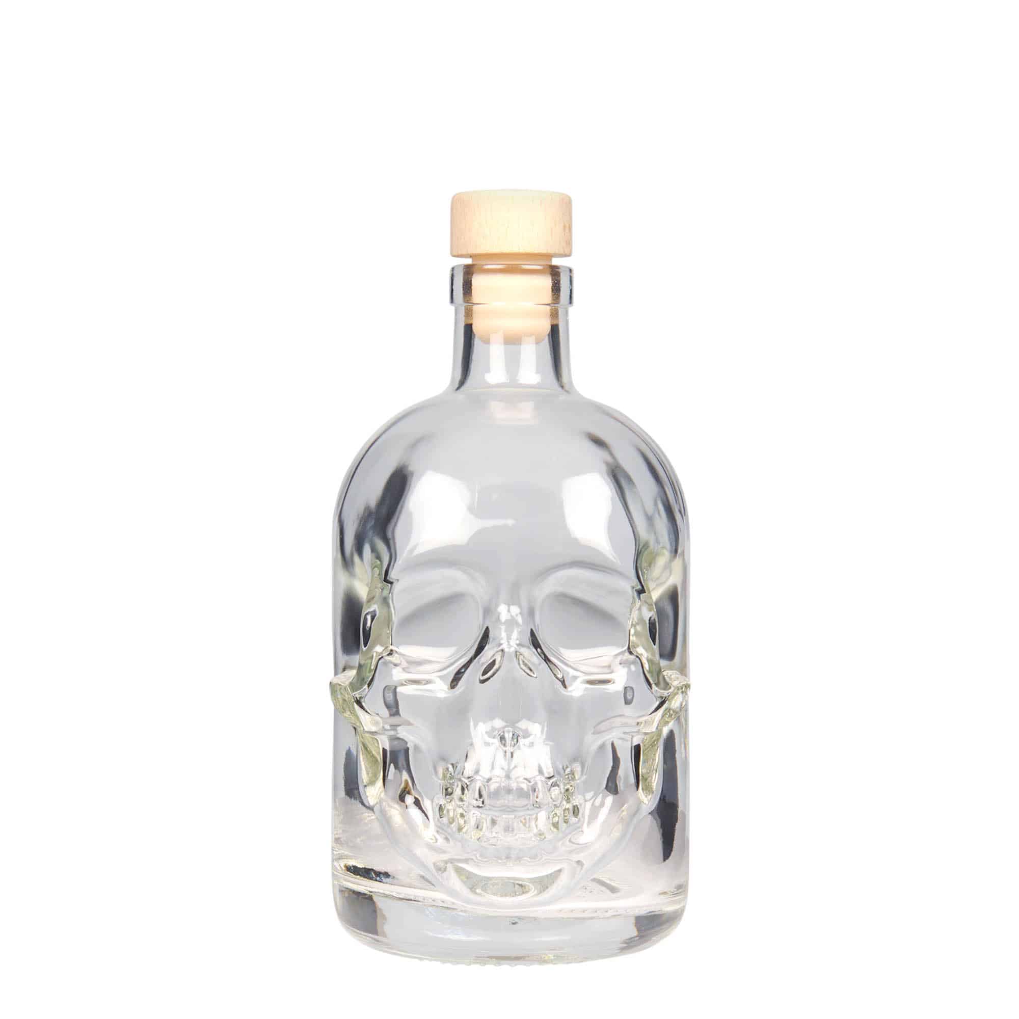 500 ml glasflaske 'Dødningehoved', åbning: Kork