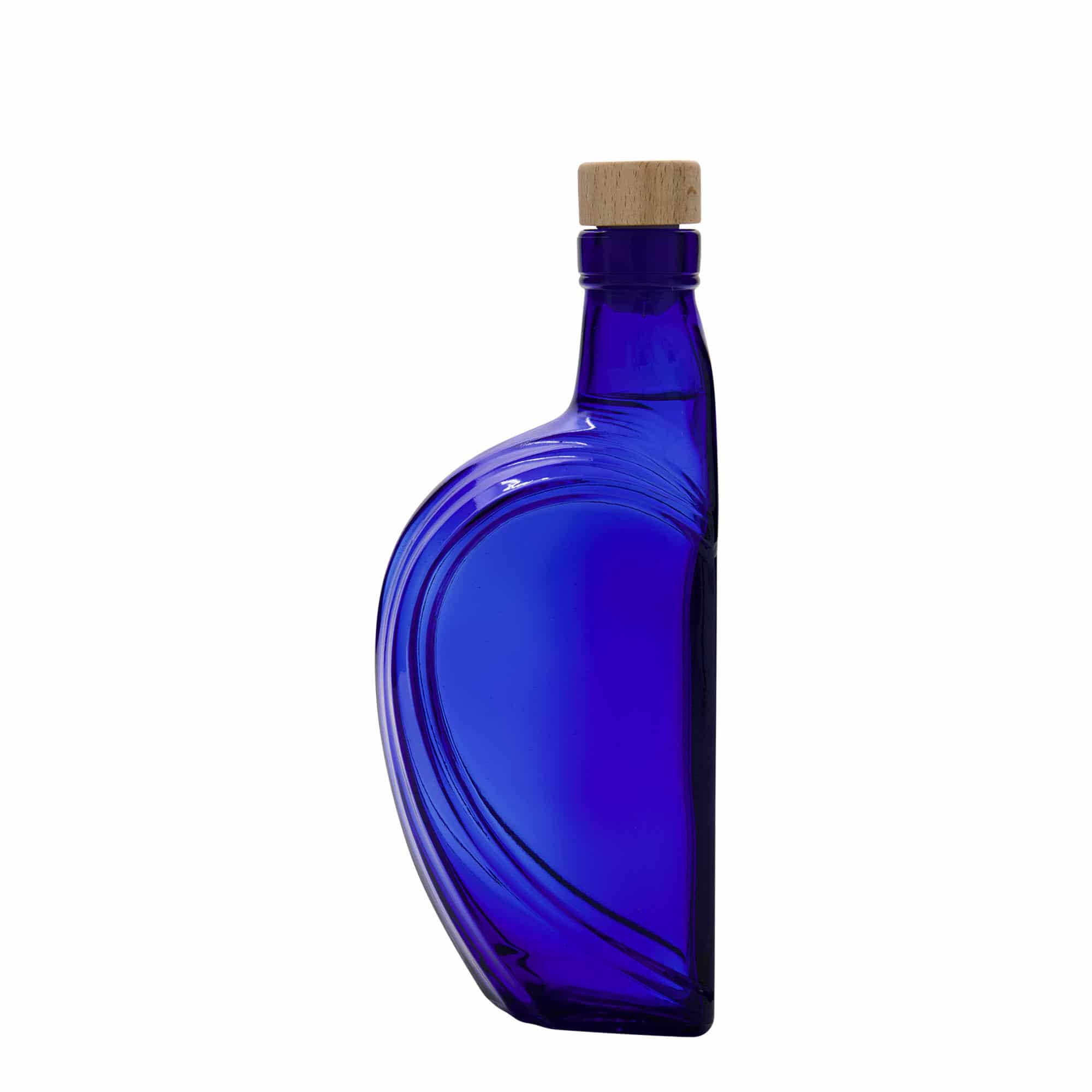 375 ml glasflaske 'Sweethearts', firkantet, kongeblå, åbning: Kork
