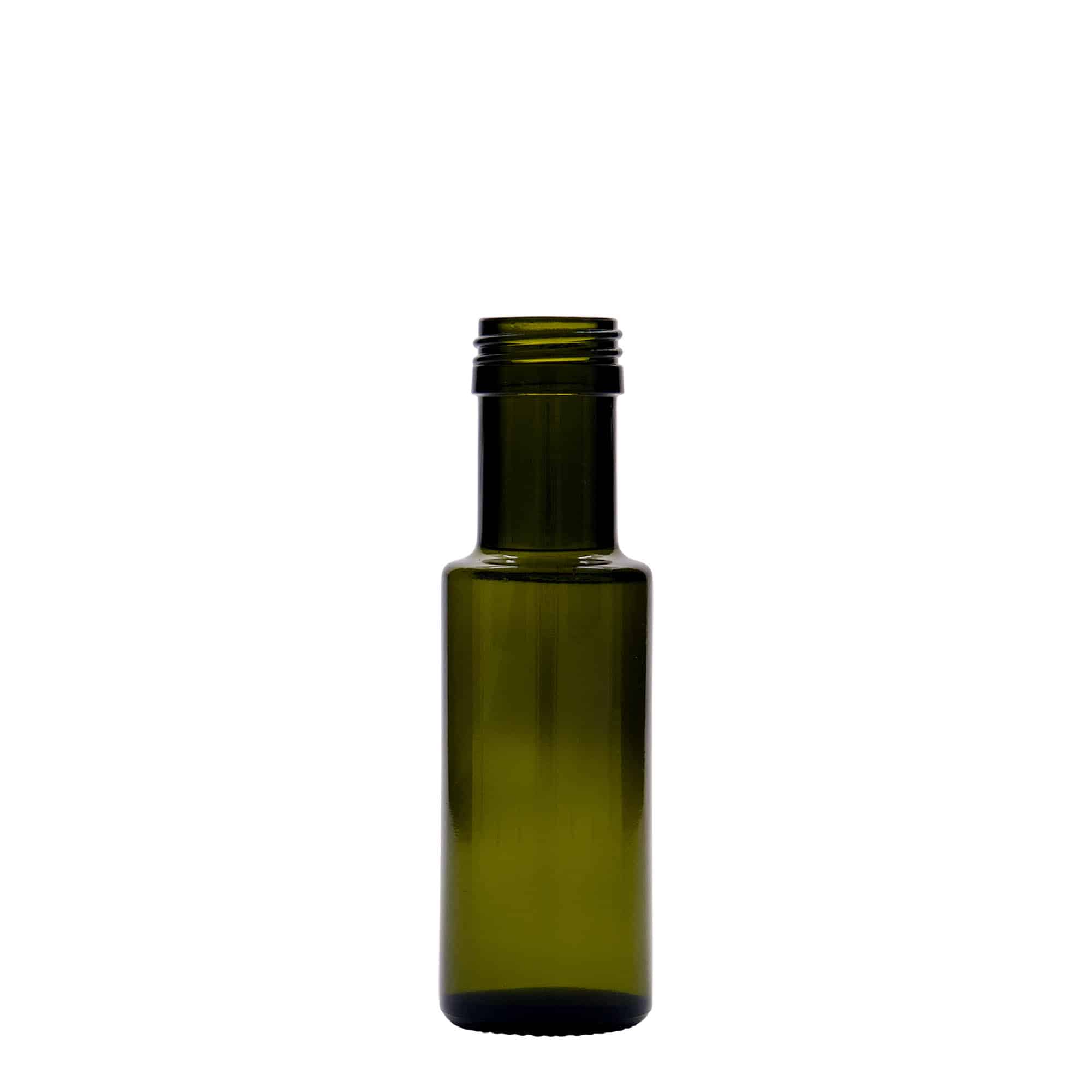 100 ml glasflaske 'Dorica', antikgrøn, åbning: PP 31,5