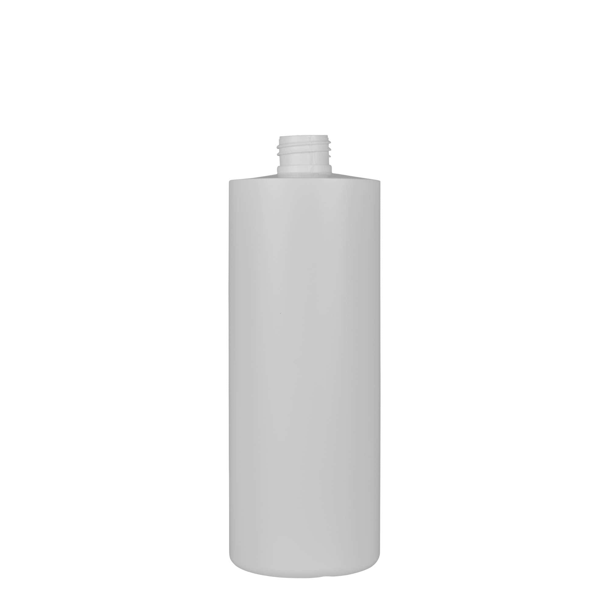 500 ml plastflaske 'Pipe', Green HDPE, hvid, åbning: GPI 24/410