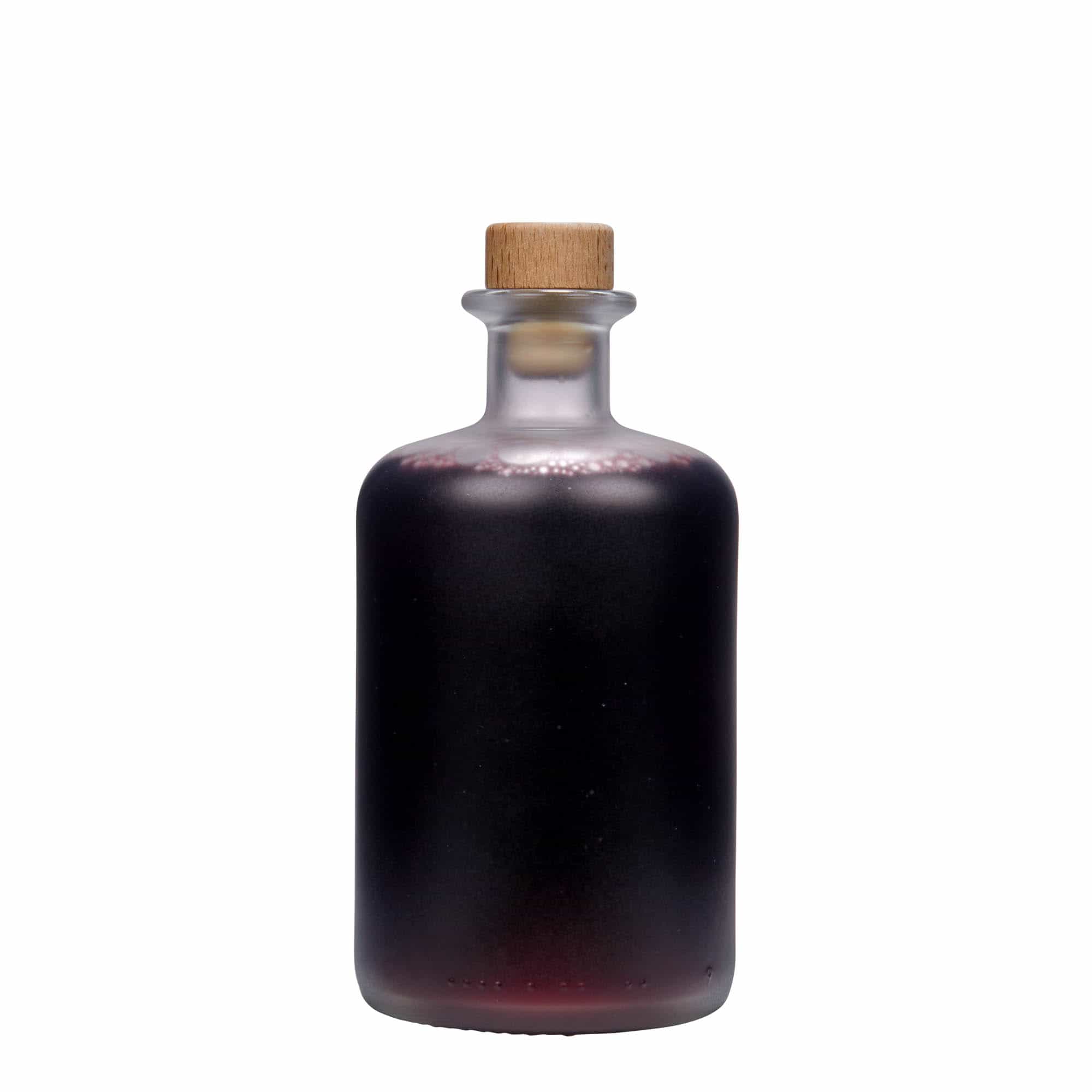 500 ml glasflaske apoteker, matteret, åbning: Kork