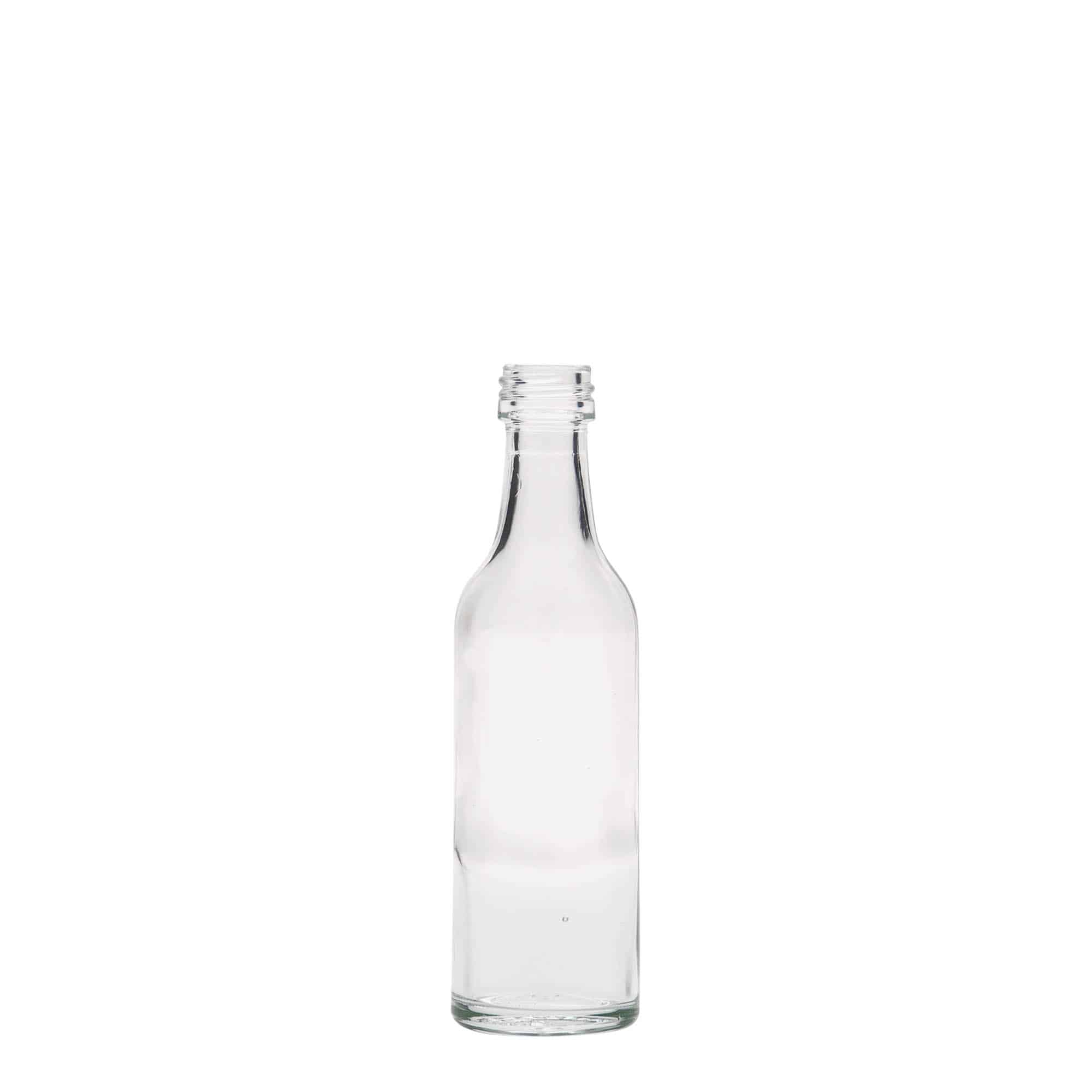 50 ml glasflaske, lige hals, åbning: PP 18