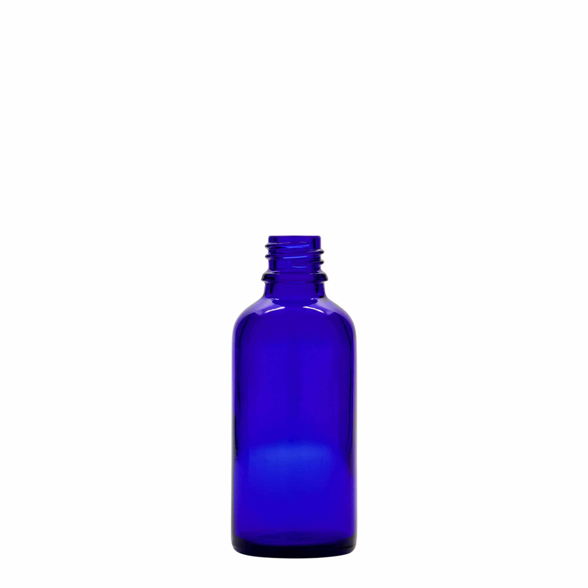 50 ml sprøjteflaske, medicin, glas, kongeblå, åbning: DIN 18