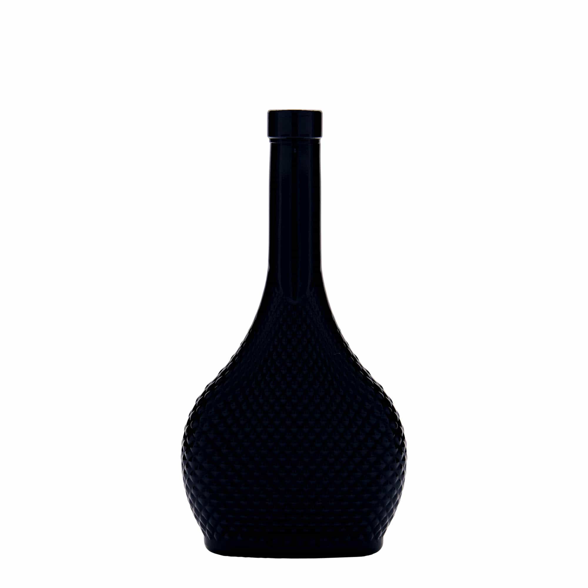 200 ml glasflaske 'Contessa Diamante', oval, sort, åbning: Kork