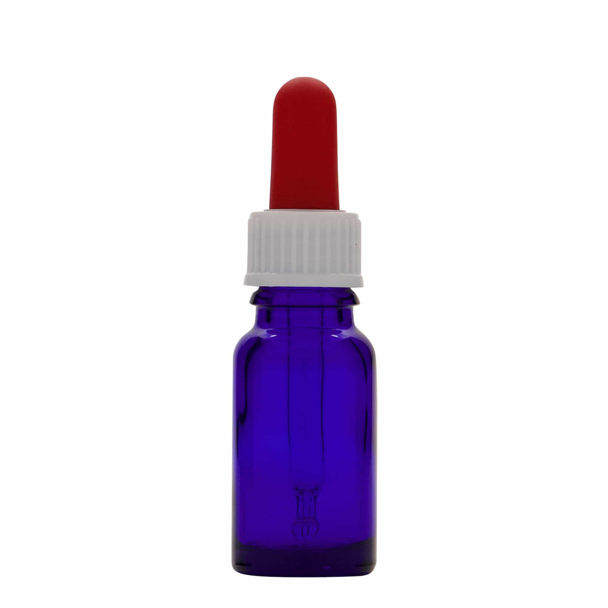 10 ml pipetteflaske, medicin, glas, kongeblå-rød, åbning: DIN 18