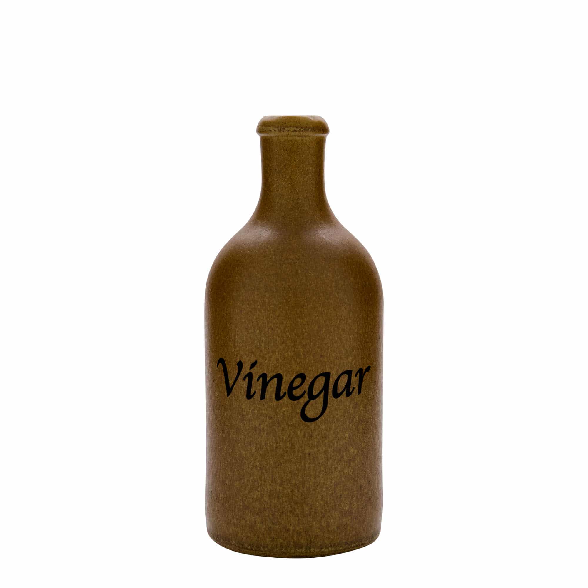 500 ml lerkrus, motiv: Vinegar, stentøj, brun-krystal, åbning: Kork