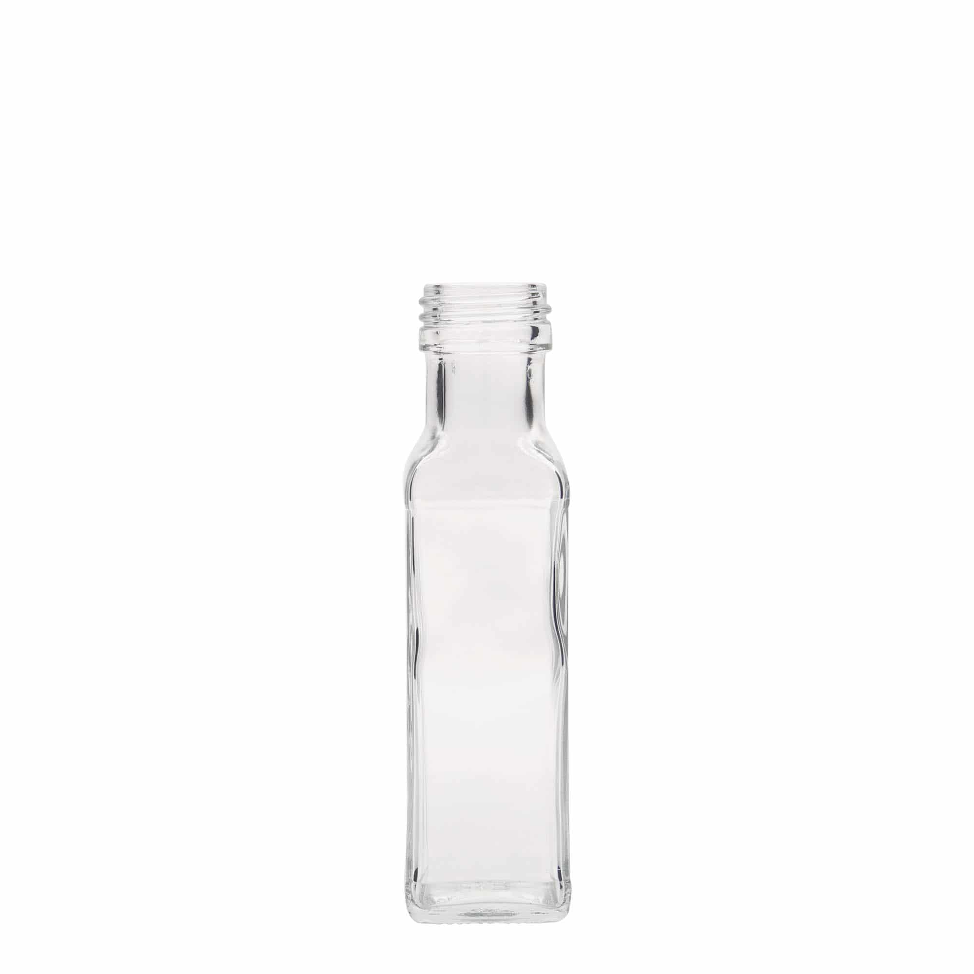 100 ml glasflaske 'Marasca', kvadratisk, åbning: PP 31,5