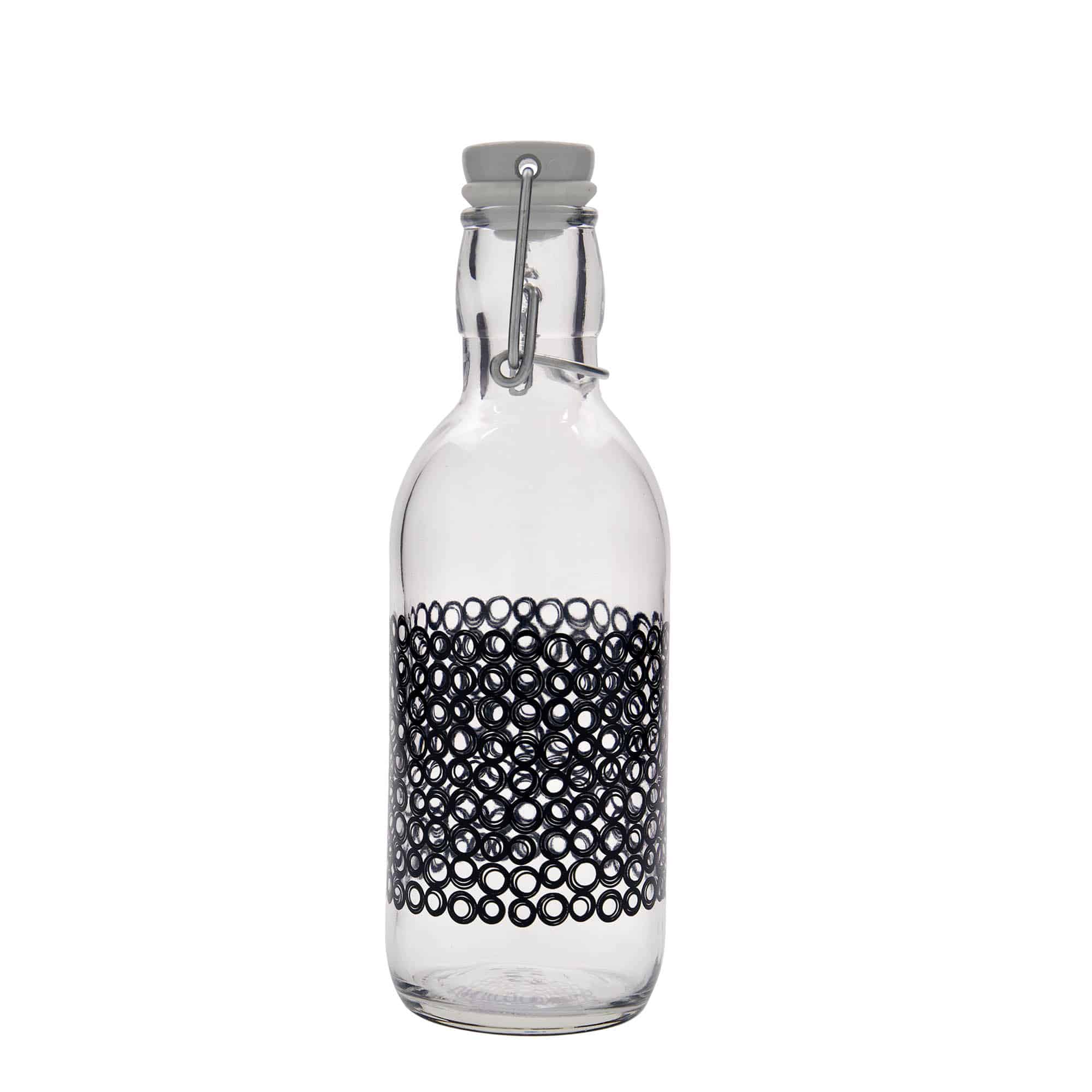 500 ml glasflaske 'Emilia', motiv: Circola nero, åbning: Patentlåg