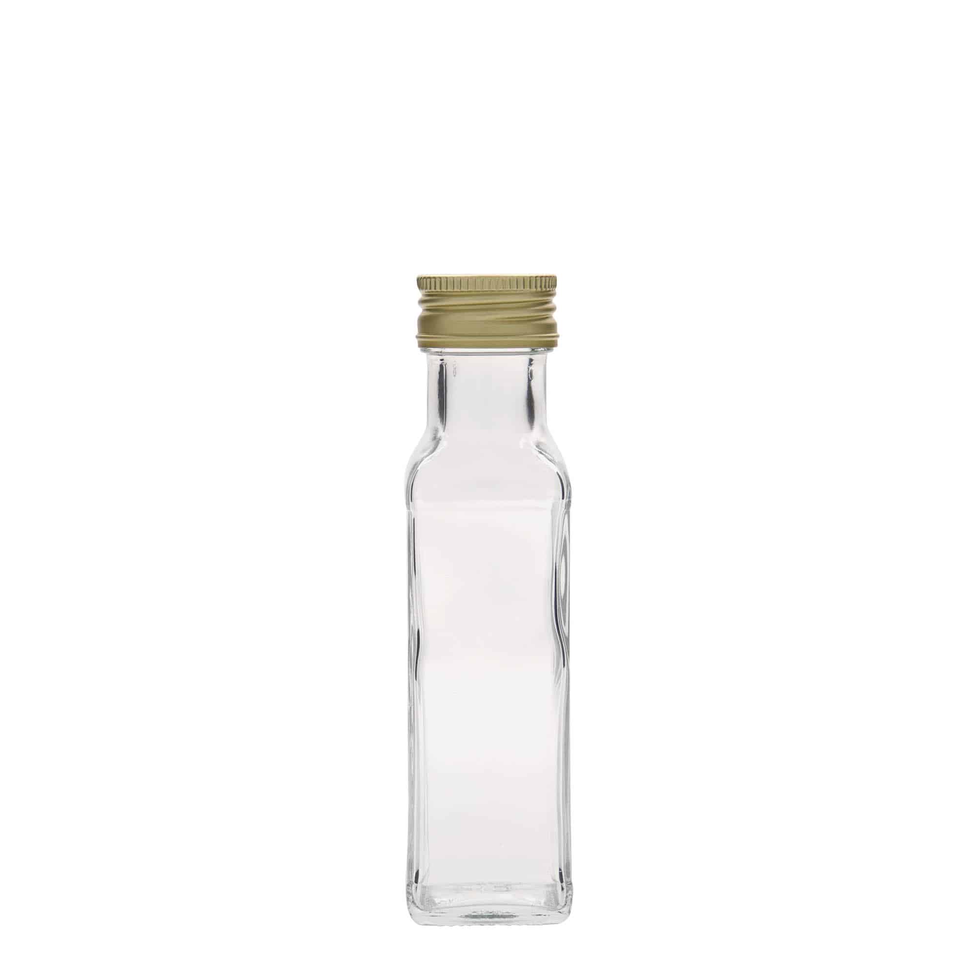 100 ml glasflaske 'Marasca', kvadratisk, åbning: PP 31,5