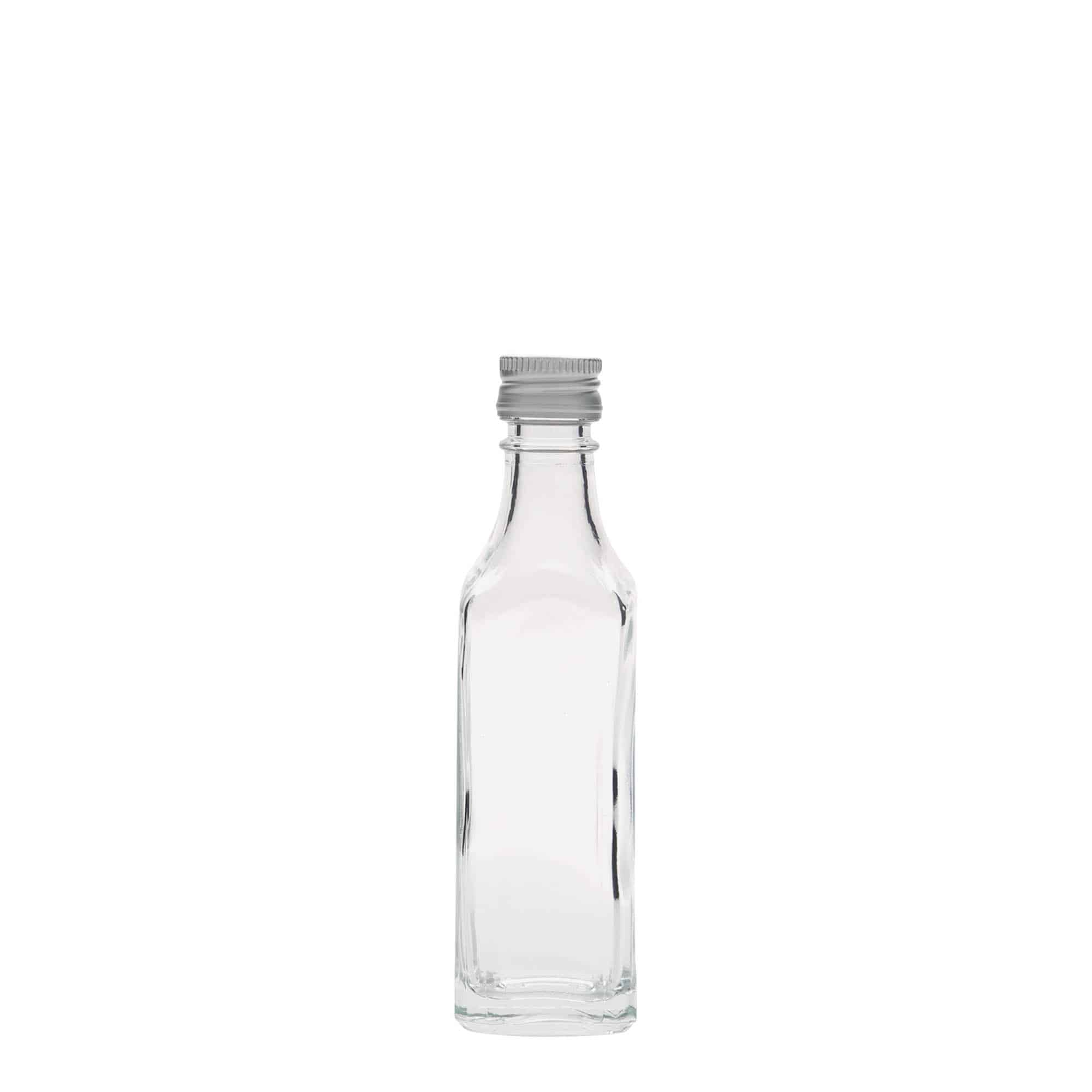 50 ml glasflaske 'Siena', kvadratisk, åbning: PP 18