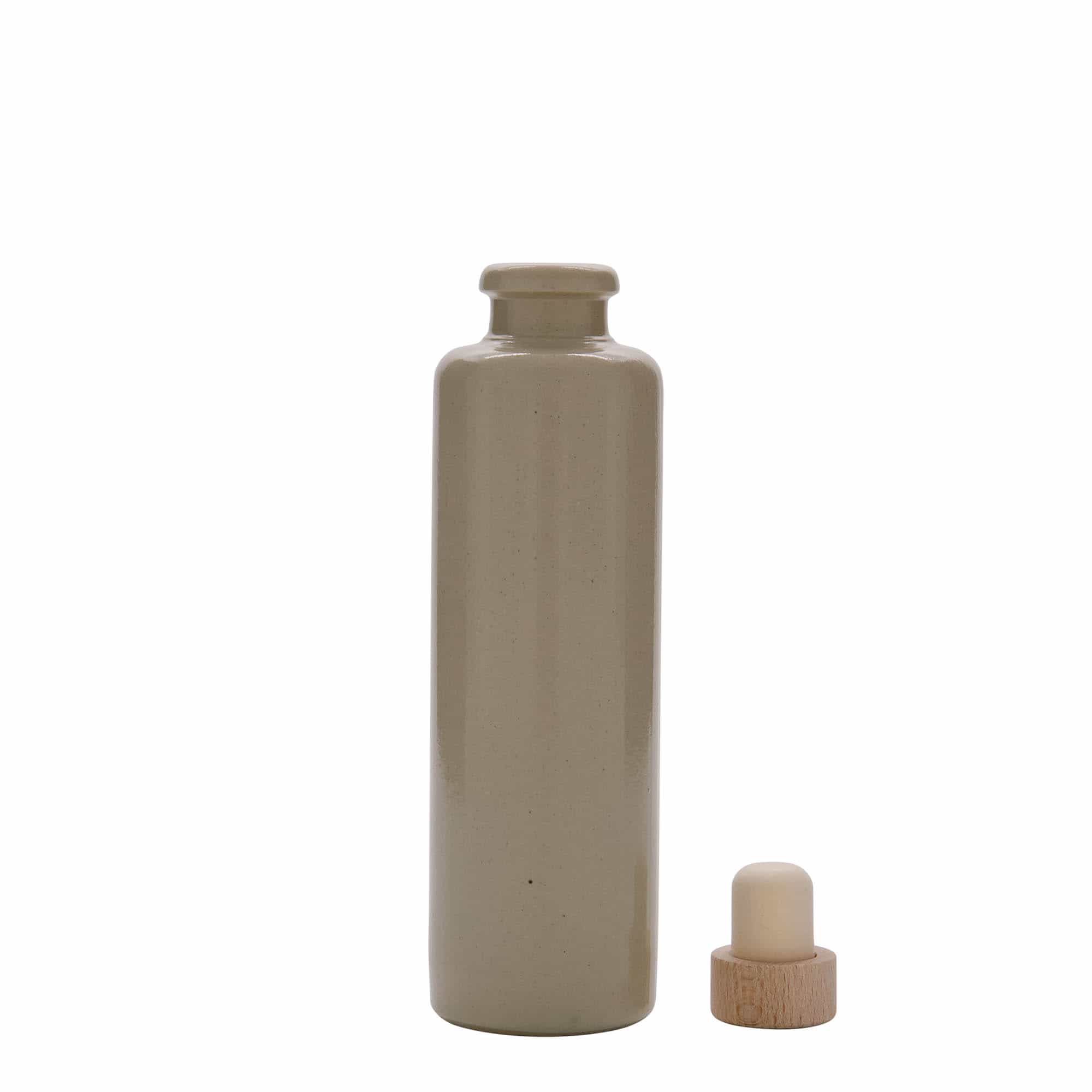 200 ml lerkrus, stentøj, beige, åbning: Kork