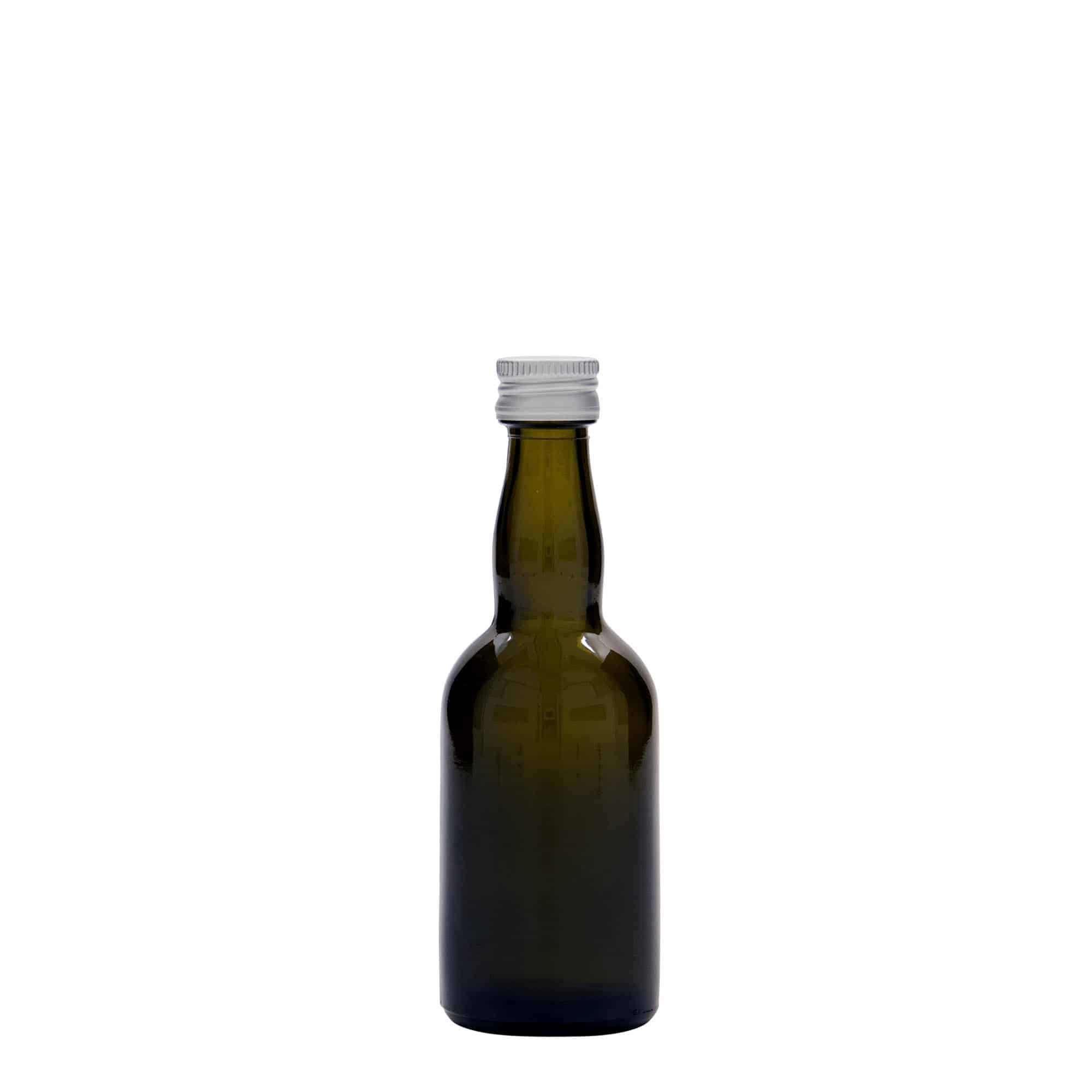 50 ml glasflaske 'Proba', antikgrøn, åbning: PP 18