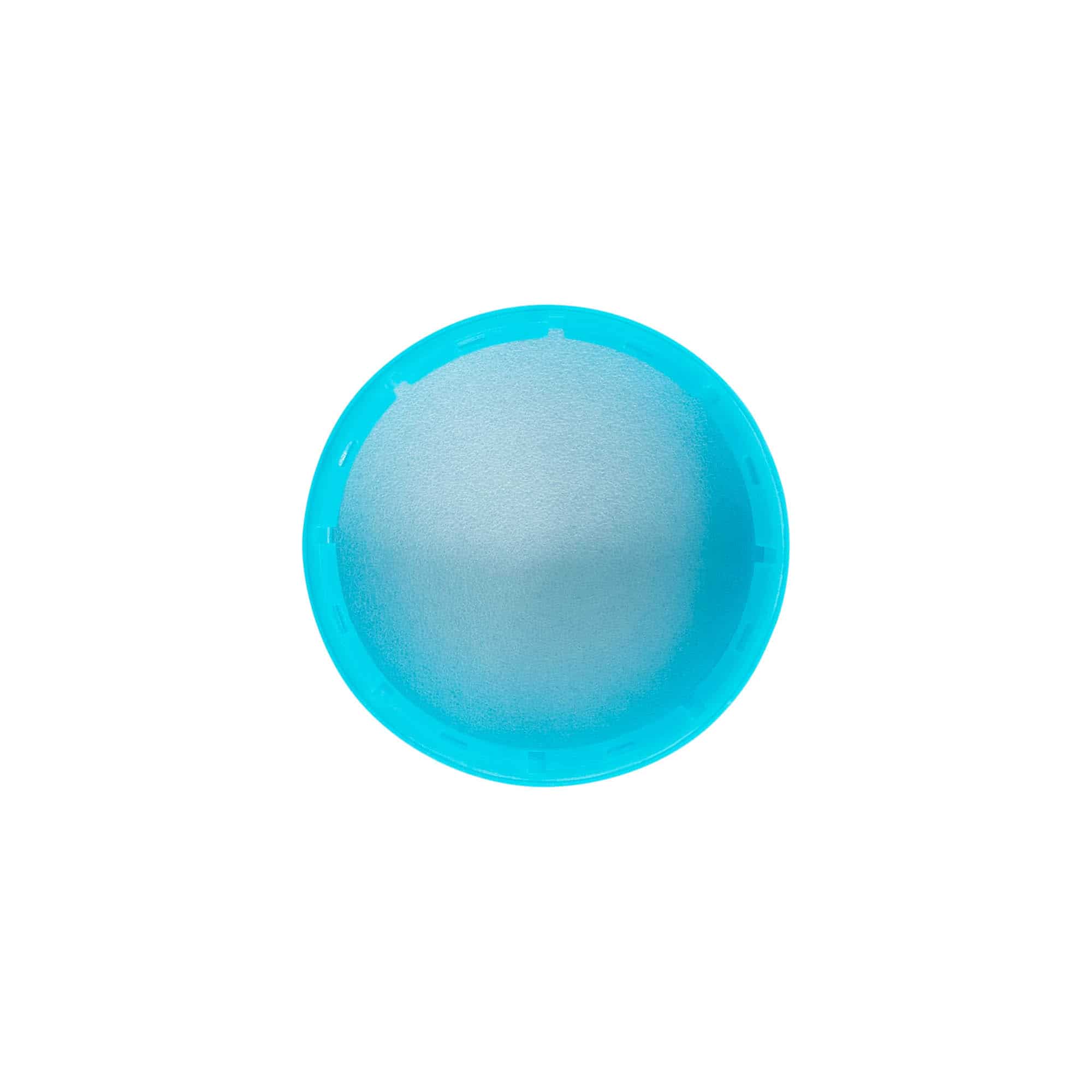 Skruelåg 40 mm, PE-plast, lyseblå