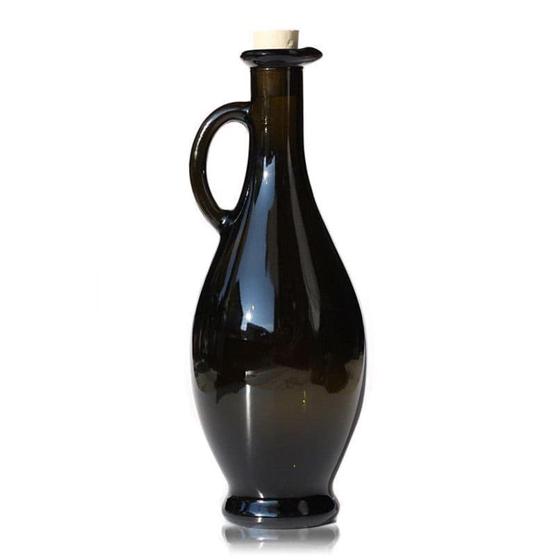 500 ml eddike-/olieflaske 'Egizia', antikgrøn, åbning: Kork