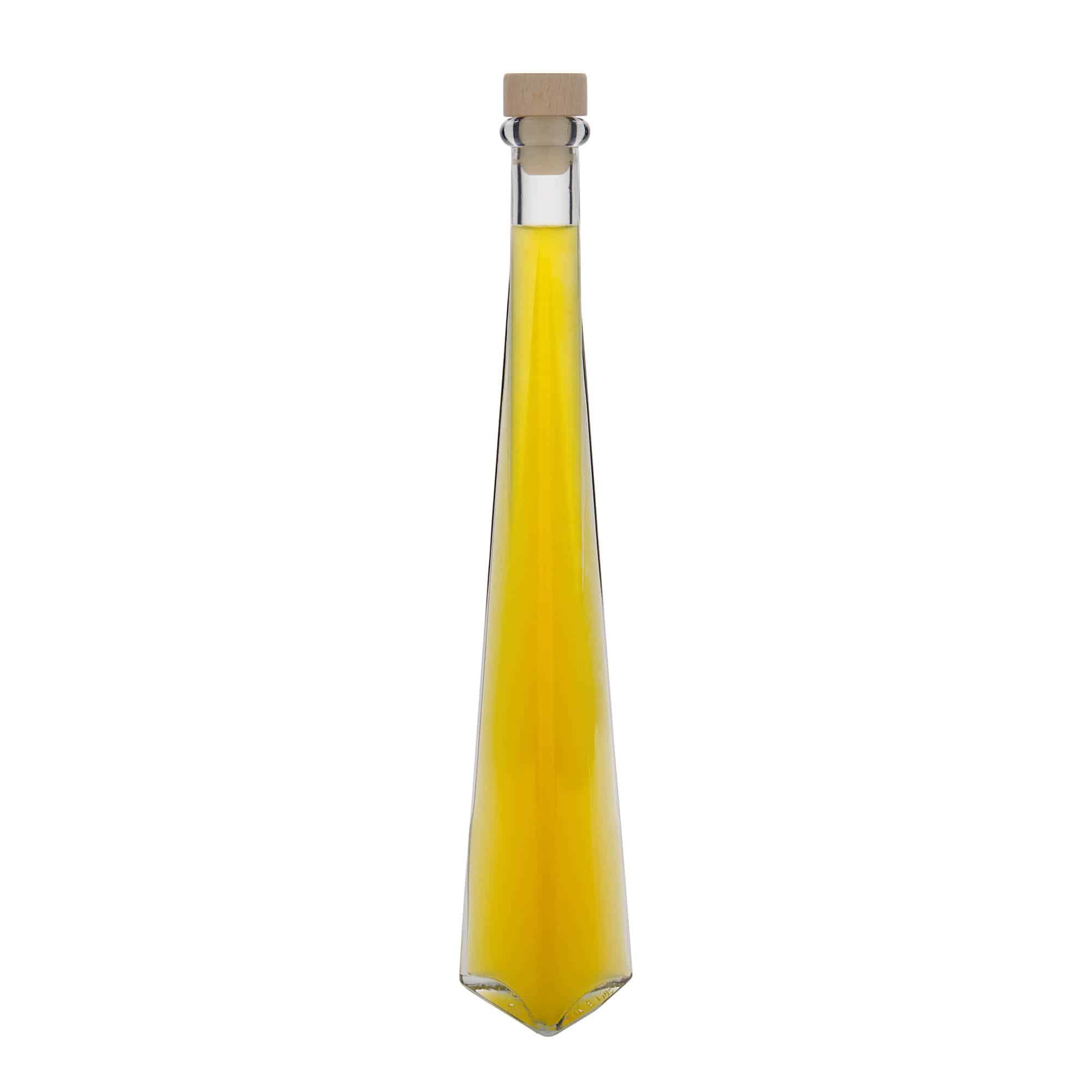 200 ml glasflaske 'Dama Triangolore', trekantet, åbning: Kork