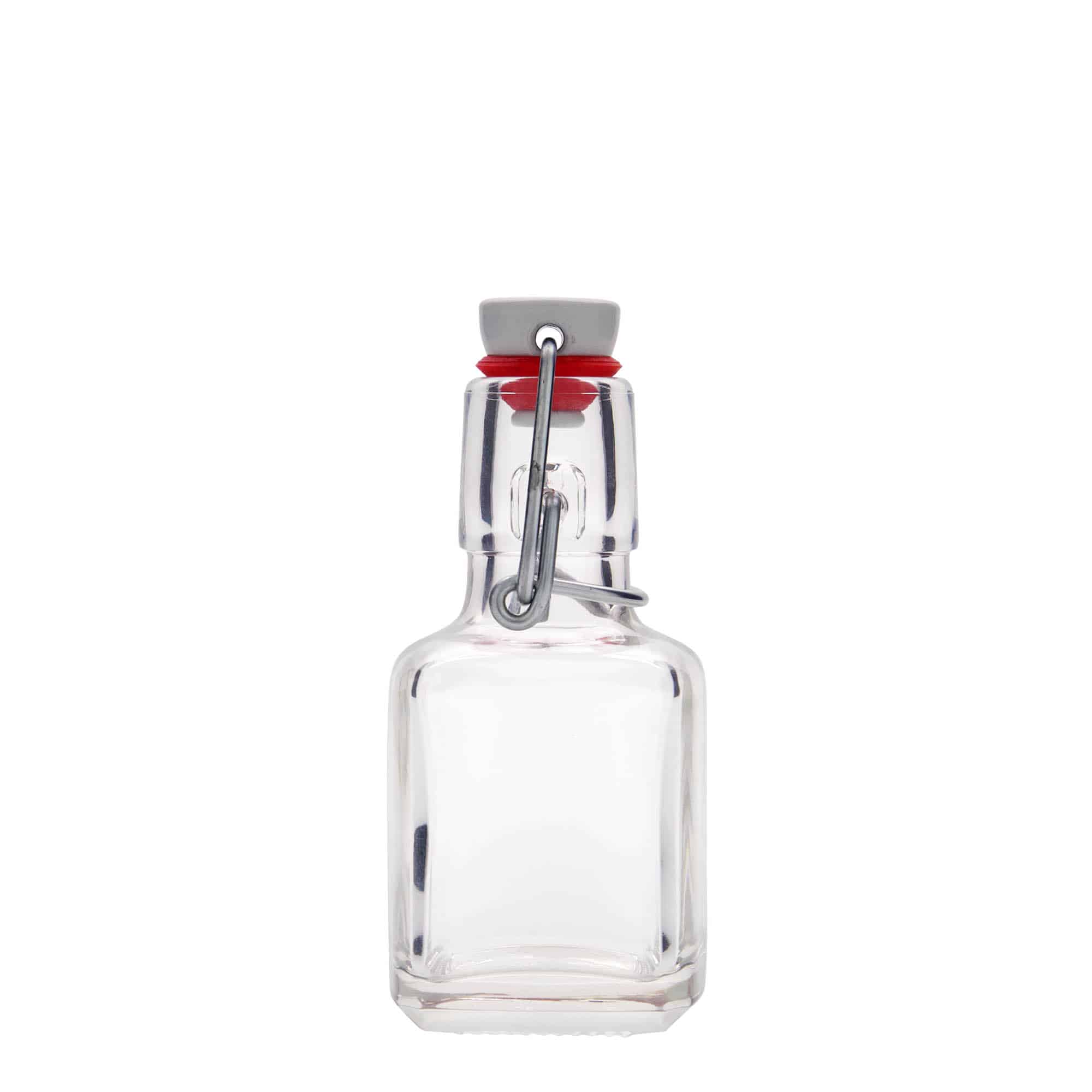 100 ml glasflaske 'Kubica', kvadratisk, åbning: Patentlåg