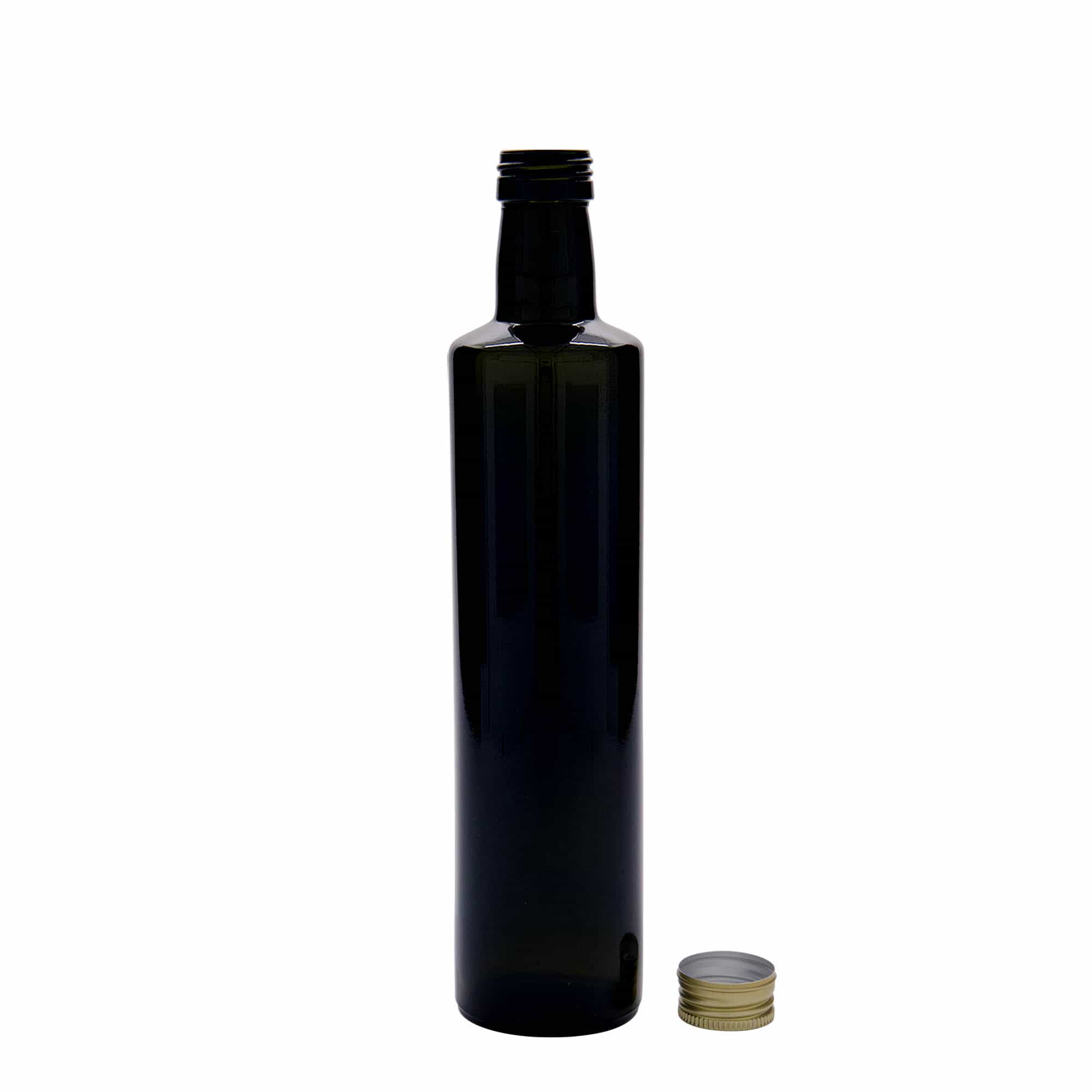 500 ml glasflaske 'Dorica', antikgrøn, åbning: PP 31,5
