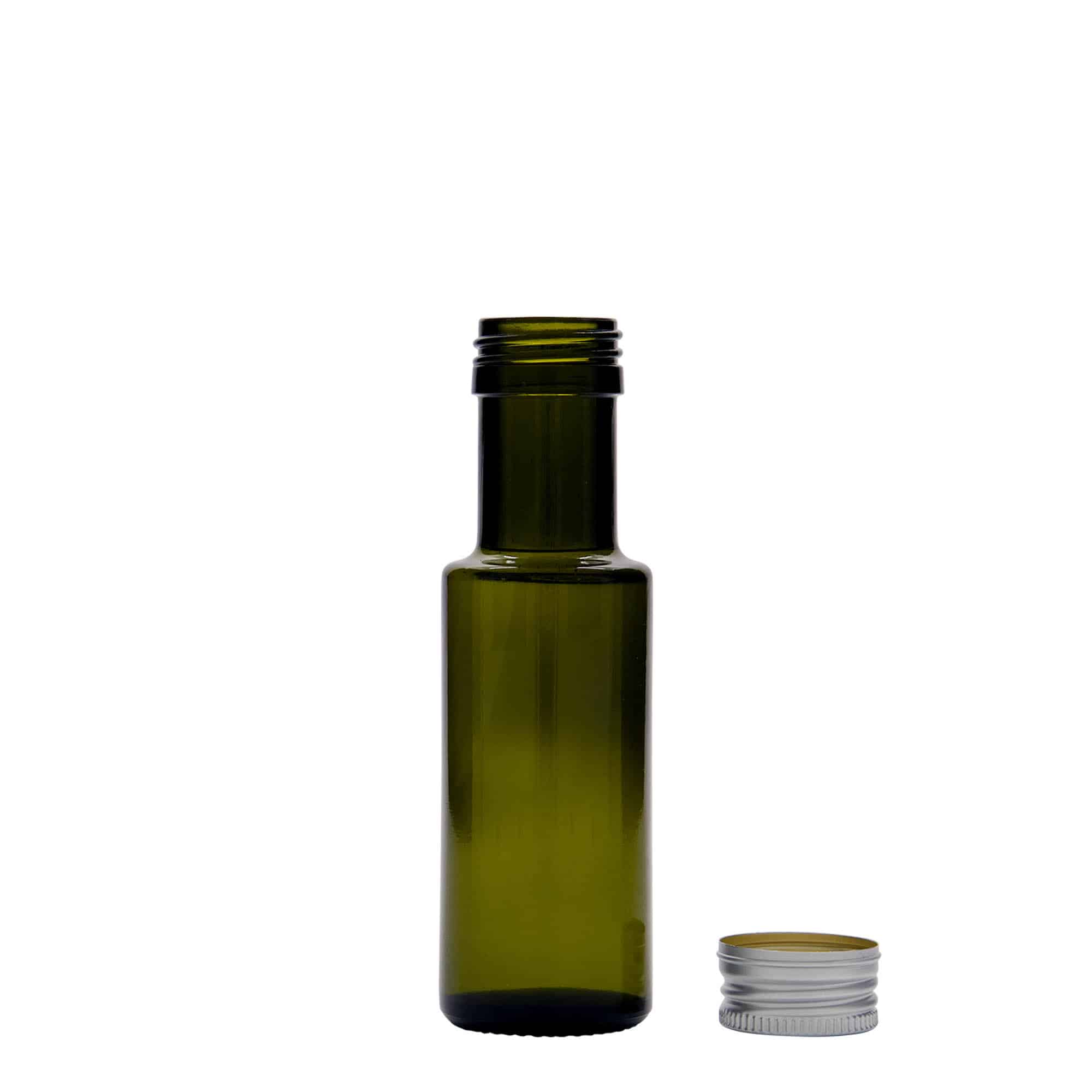 100 ml glasflaske 'Dorica', antikgrøn, åbning: PP 31,5