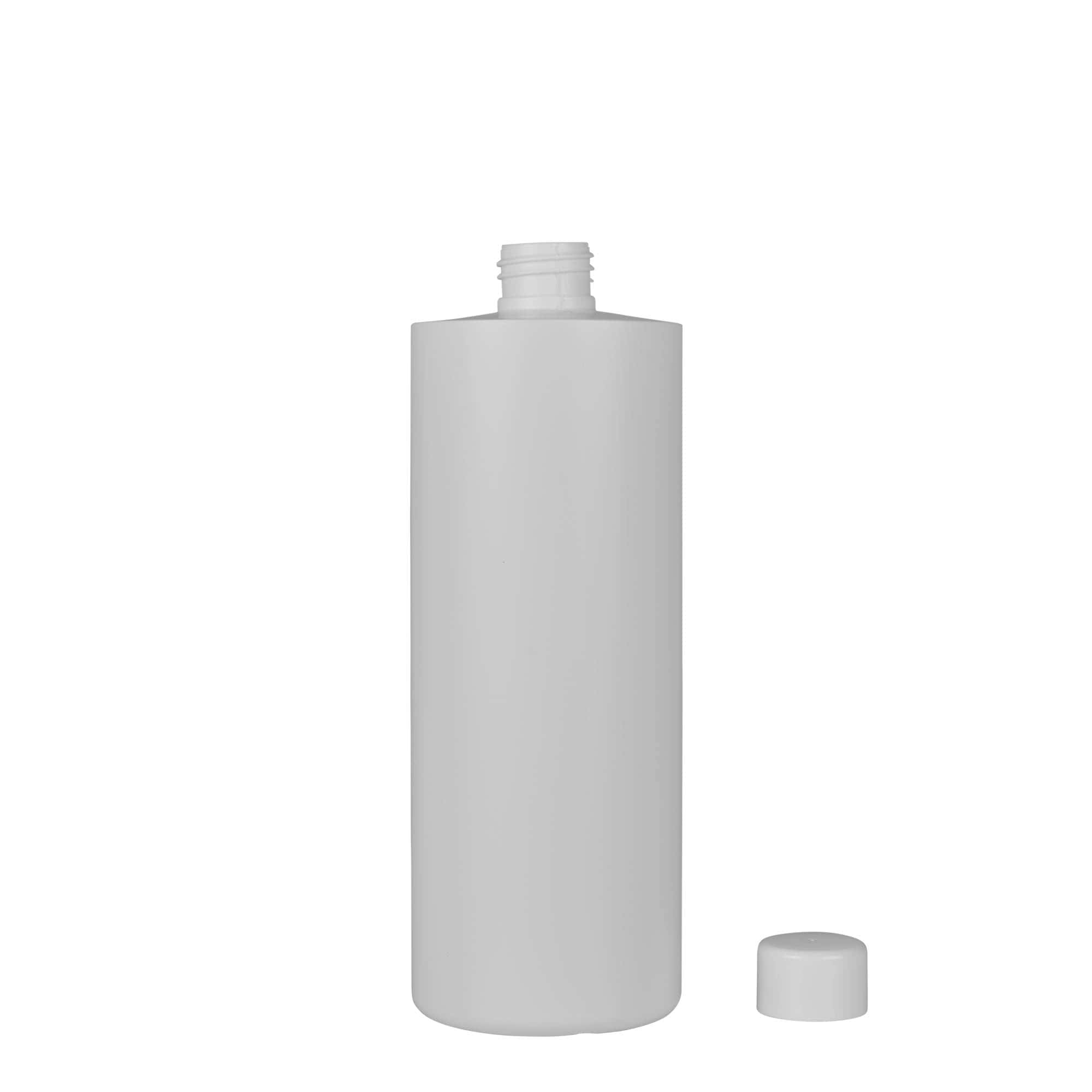 500 ml plastflaske 'Pipe', Green HDPE, hvid, åbning: GPI 24/410