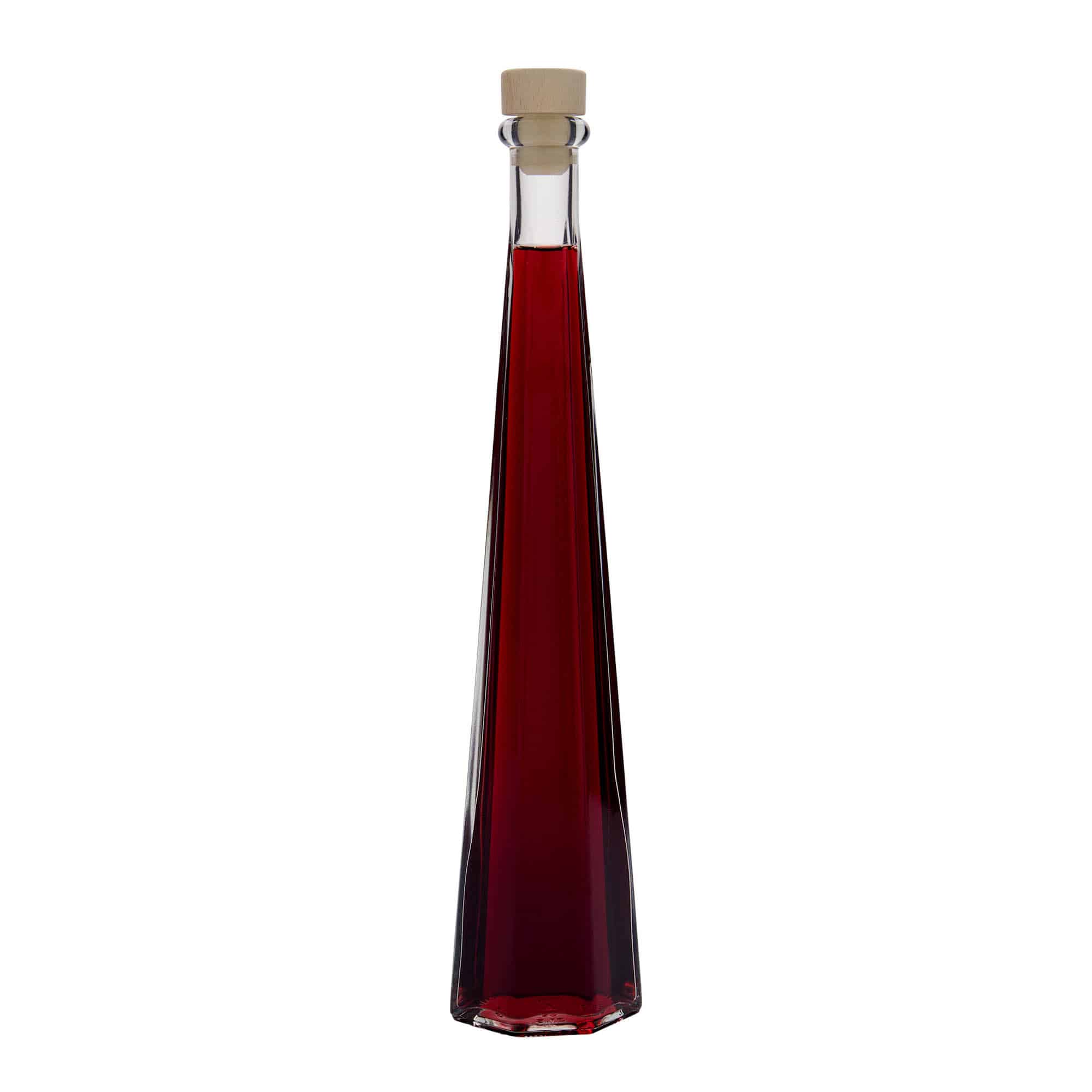 200 ml glasflaske 'Dama Sexta', sekskantet, åbning: Kork